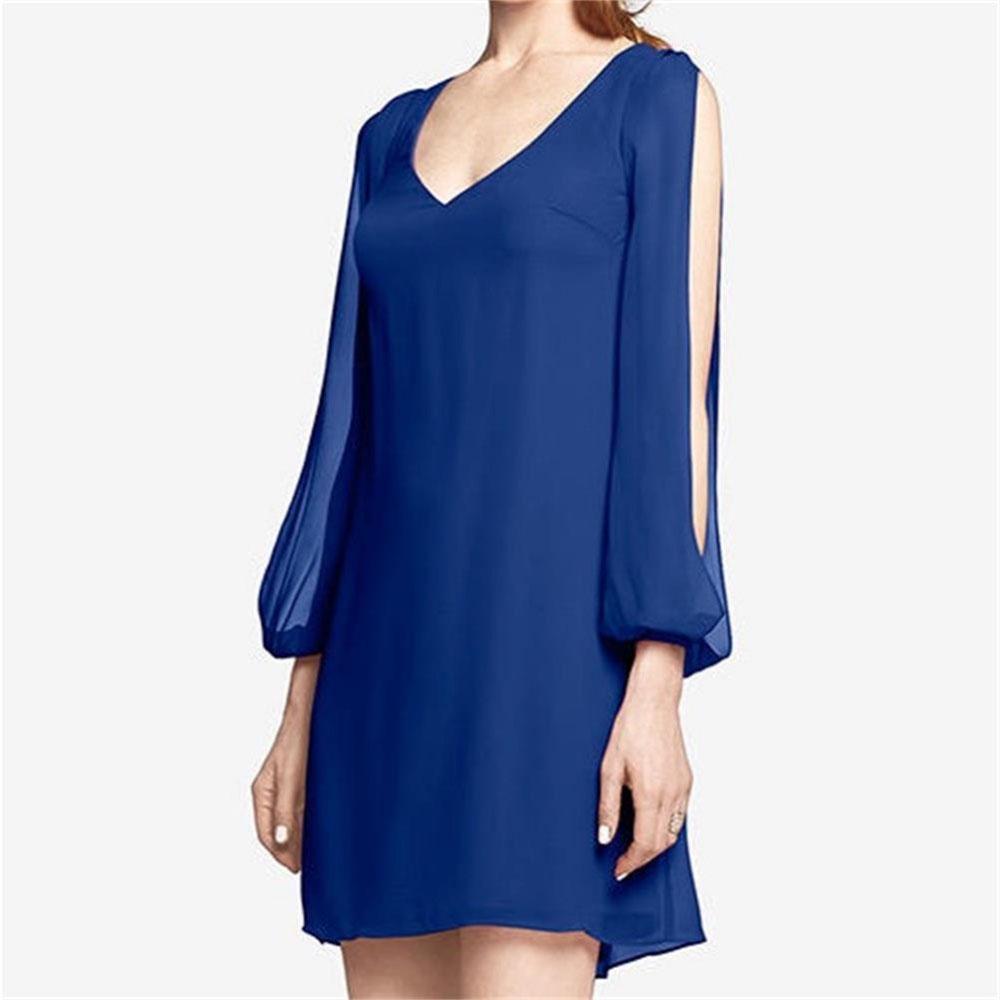

Летнее платье с коротким рукавом, повседневная мини-футболка, пляжная однотонная футболка с v-образным вырезом, элегантные сексуальные вечерние облегающие платья XL синий