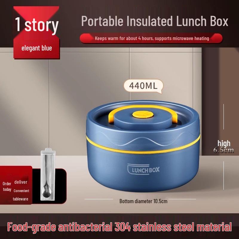 Extra Long Insulated Stainless Steel Bento Lunch Box - Microwaveable & Portable