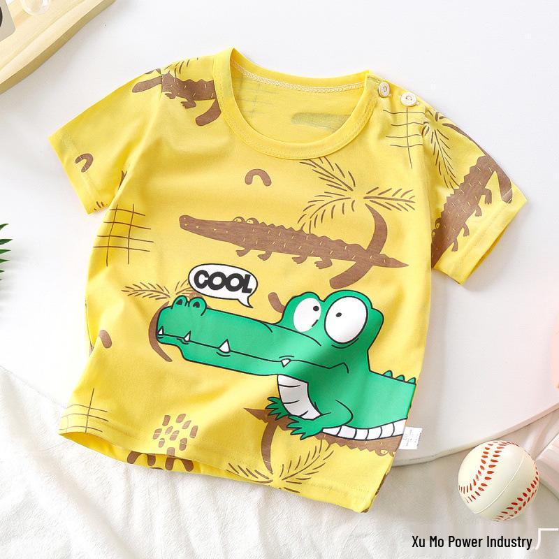 Kids' Cartoon Short Sleeve T-Shirt: Korean Style for Boys and Girls