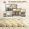 Folding Dining Table on Casters, Seats 4, Integrated Shelf, 100 x 100 x 75 cm, Oak