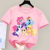My Little Pony T-shirt for Children Cartoon Partern Tee Top New Boys Girls Round Collar Clothes Kids Anime Cotton Clothing Gift