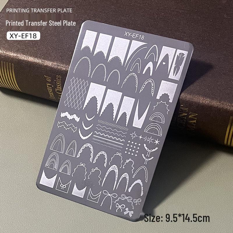 Butterfly Floral Lace Stripe Nail Art Transfer Plate