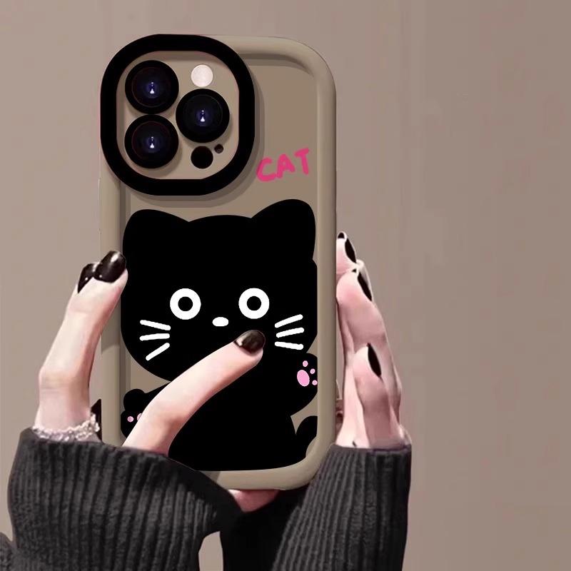 Hello cat for Apple 16 mobile phone case 13 protective case iPhone 15 fun 14 cartoon 12 soft 11