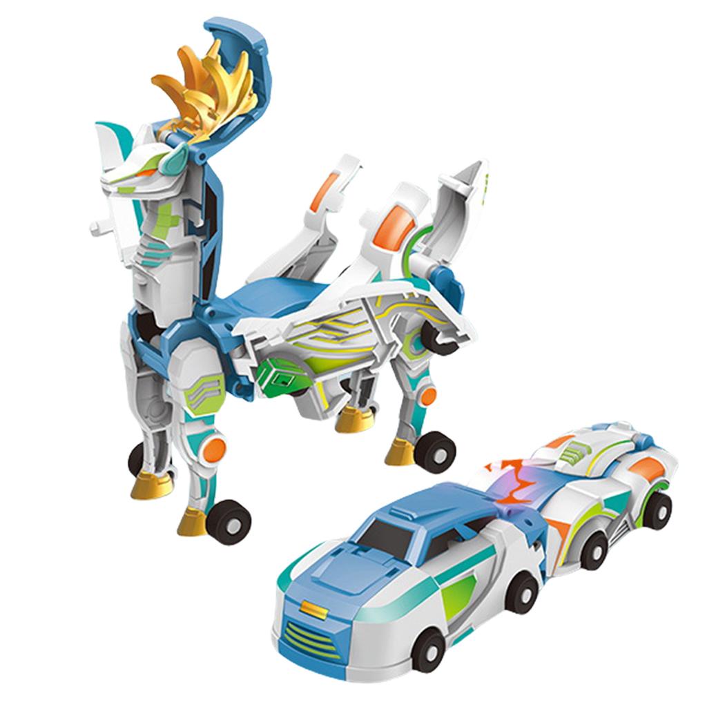2-in-1 Transforming Car Robot Toy Multi-Jointed Articulation Magnetic Dinosaur Transformer Car Christmas Birthday Gifts for Kids