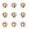 10Pcs/lot Alloy Rhinestone Heart Charms Gold Color Pendant for DIY Necklace Bracelet Earrings Jewelry Making Accessories