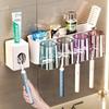 Electric Toothbrush & Mouthwash Cup Holder - No-Drill Wall-Mounted Multi-Functional Bathroom Organizer.