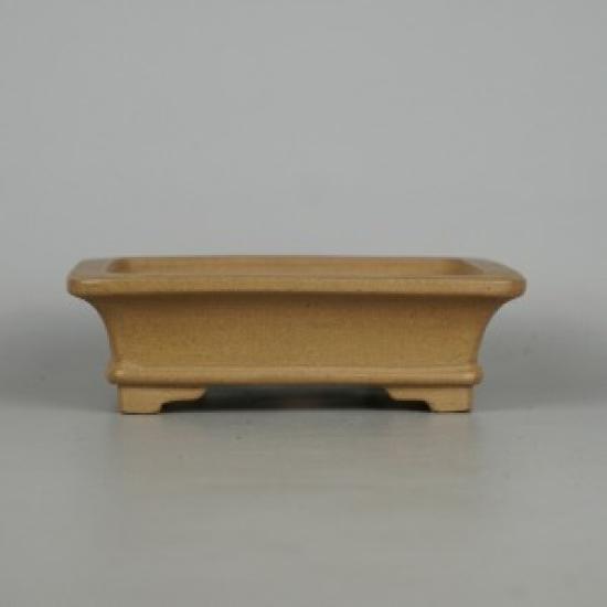 

Used Tokoname Bonsai Pot by Nakano Gyozan | Small Rectangular Pot – Approx. 14.5cm | Outer Edge with Step Foot & Bottom Band | Muddy Clay Finish темно-коричневого кольору