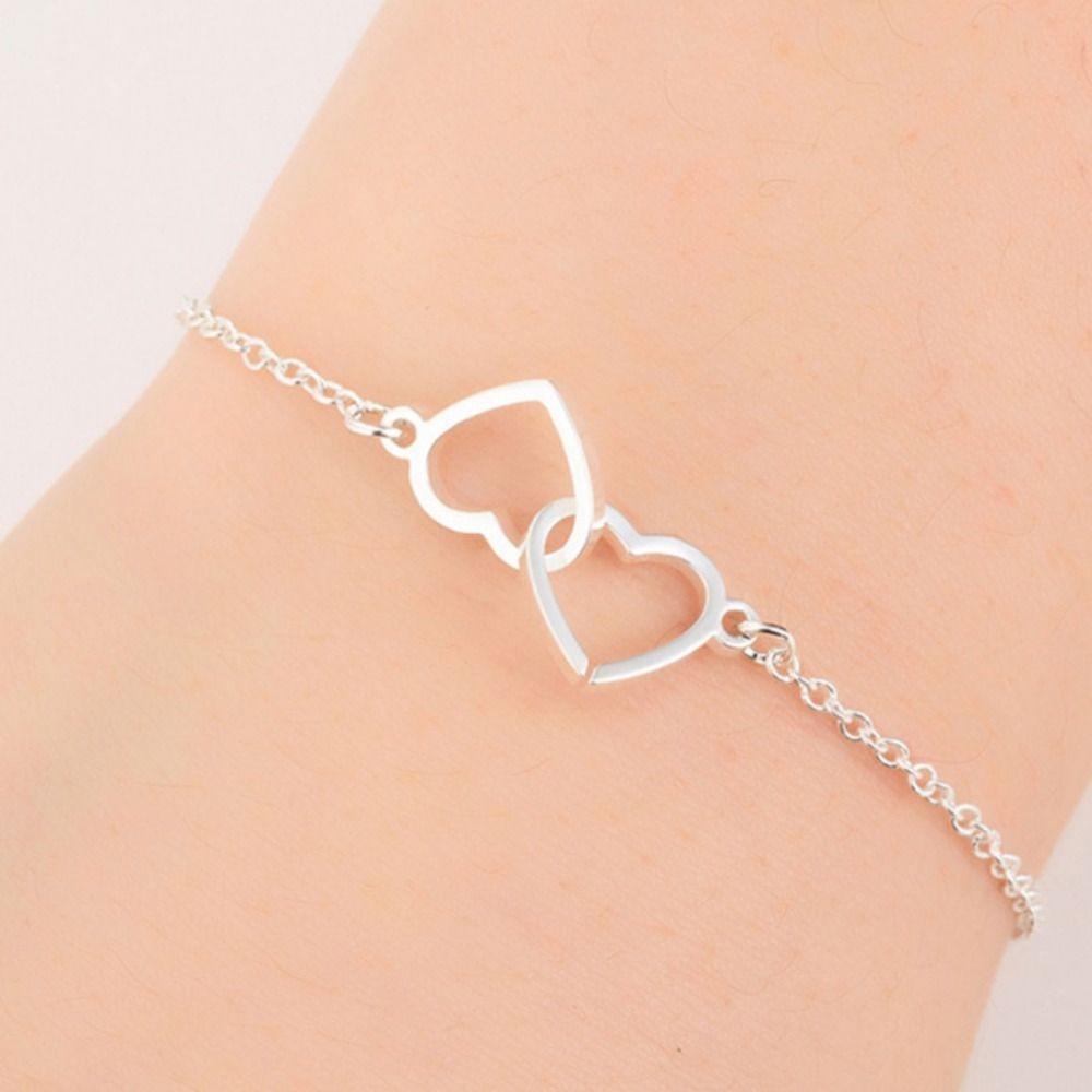 Boho Bling Hollow Out Love Foot Chain\ Zinc Zinc Alloy Leg Chain Classic Double Heart Anklet  Ladies