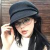Chapeau Béret Tressé en Paille Asymétrique Fait Main de Haute Qualité pour l'Été Respirant Protection Solaire Chapeau Octogonal pour Femmes Rétro Chapeau Seau Fedora