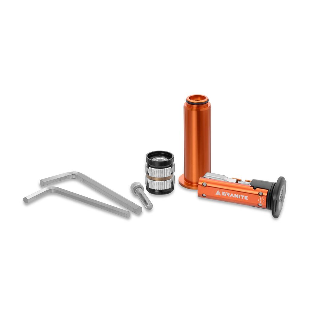 Granite Stash RCX Kit Compact bicycle tool that can be installed inside the steerer compression plug model Multi-Tool - tube, (orange)