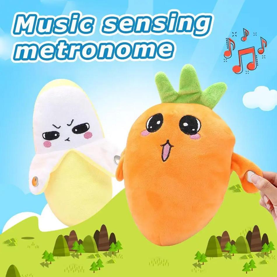 New Interactive Musical Sensing Beat Plush Toys Fruit Musical Doll Fruit Sensing Beat Piano Electric Ragdoll Banana Strawberry
