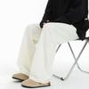 Dongjie No Logo Flus Spring Straight-Leg Drape Casual Dress Pants for Men, Wide-Leg Versatile Loose Floor-Length Trousers