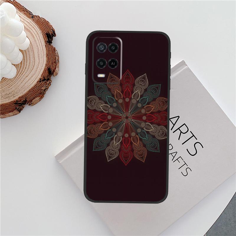 Flowers Mandala Floral Case For Oppo A96 A58 A18 A38 A78 A98 A17 A77 A80 A40 A60 A16 A76 A74 A94 A54 A15 A57S Cover