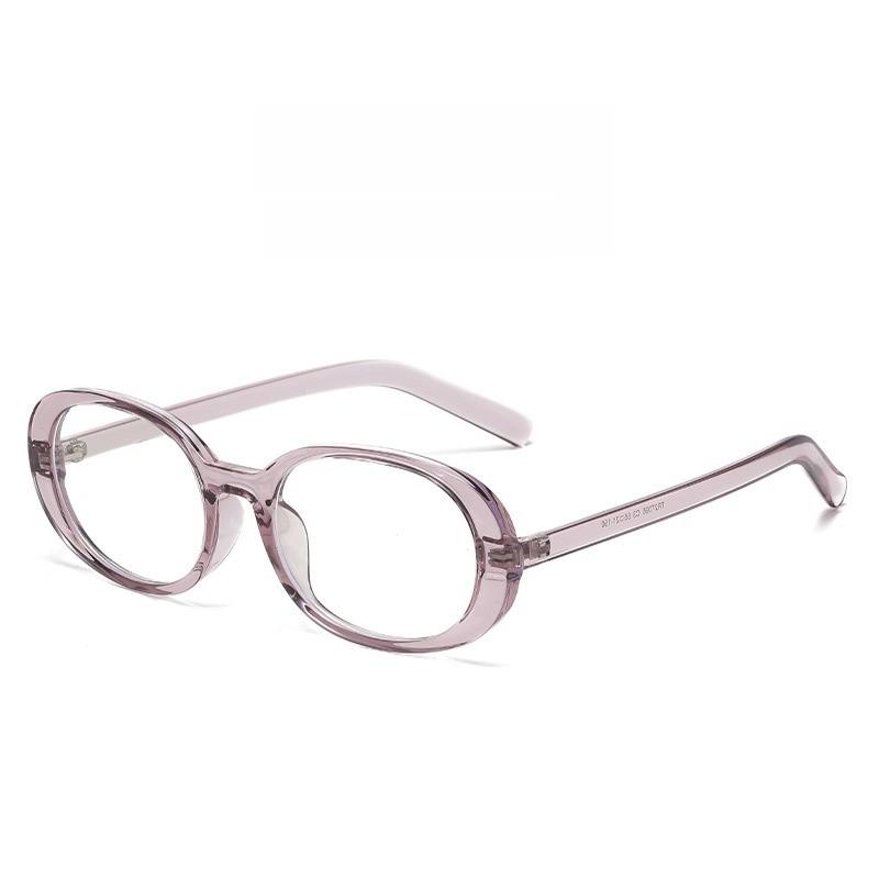 Tr90 Oval Eyeglasses Frame With Blue Light Blocking For Casual Daily Wear