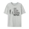 Eat Sleep Fish Repeat Tshirt Cotton Fabric Tops Tees for Men Print Tshirts Normal Faddish ONeck TeeShirt