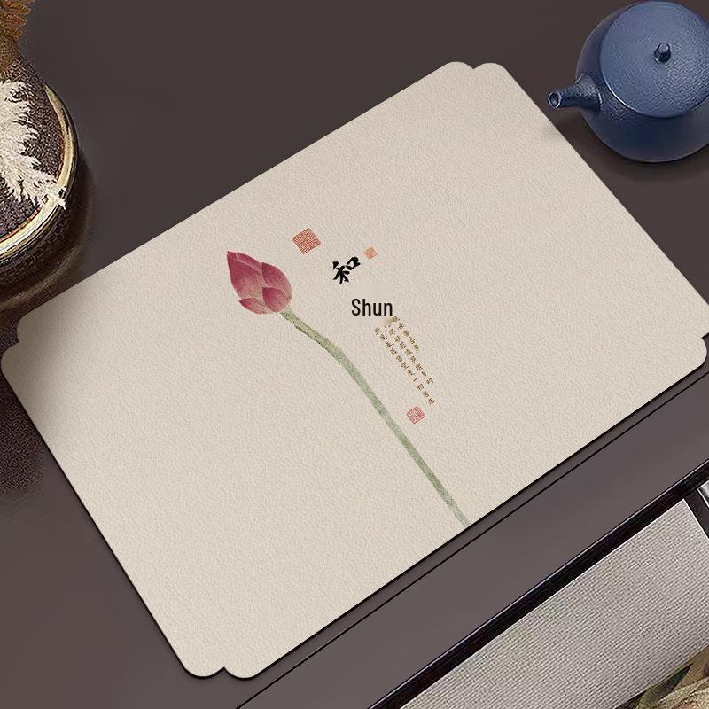 PU Heat Resistant Zen Placemat: Waterproof, Non-slip, Oil-Proof, Easy Clean