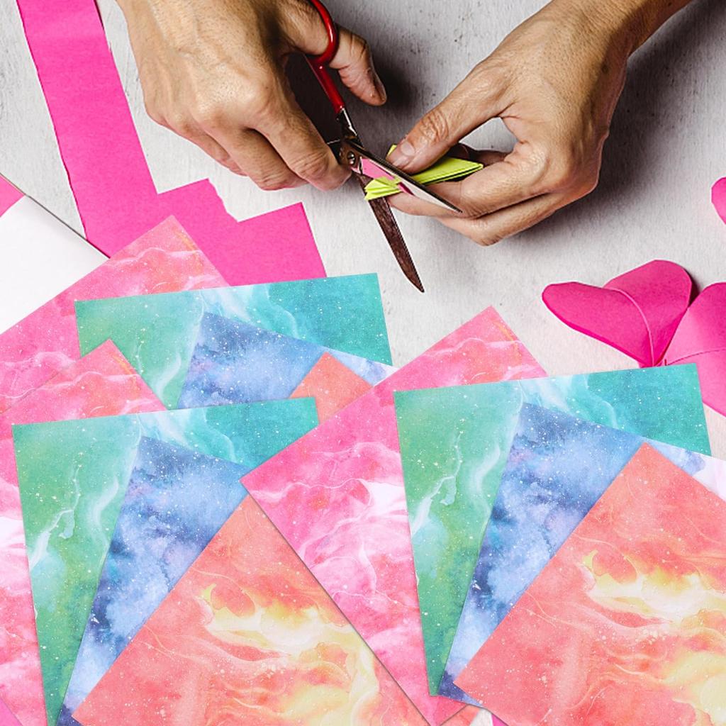 Ciieeo Origami Paper Set of 400 Watercolor Design Craft Paper Starry Sky Origami Handicraft Japanese Small Sheets, 9.5cm, Double-Sided, Pattern,