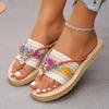 [Fashionable | Elegant] Fashionable Elegant Women's Chinese Ethnic Flat Sandals | Women Shoes