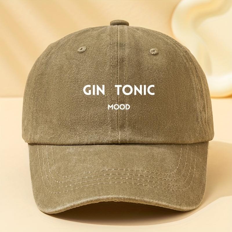 Unisex Mode GIN TONIC MOOD Aufdruck Baseballkappe Klassisch Vintage Gewaschen Outdoor Leichte Kappe mit gebogenem Schirm Trucker Cap Sui