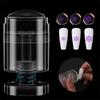 Nail Stamper French Tip Nail Stamp Rotatable Nail Art Stamper Clear Silicone Nail Stamping Jelly Stamper Nails Art Tool