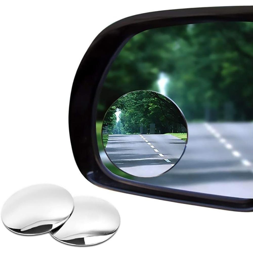 2Pcs 360° Rotating Car Blind Spot Mirror Round Adjustable Car Rearview Sucker Mirror Convex Wide Angle Rearview Auxiliary Mirror