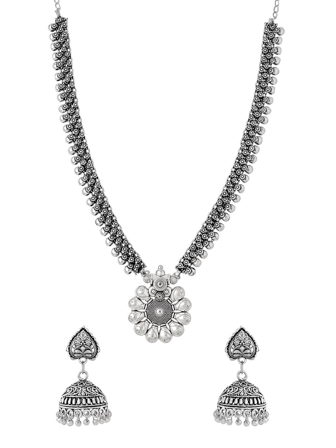 

Набор украшений из традиционного серебряного окисленного серебра для женщин Onesize серебряный