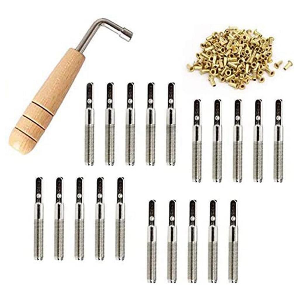 Classy-40 Pcs Tuning Pin Nails And 40Pcs Rivets,With L-Shape Tuning Wrench,For Lyre Harp Small Harp Musical Stringed Instrument