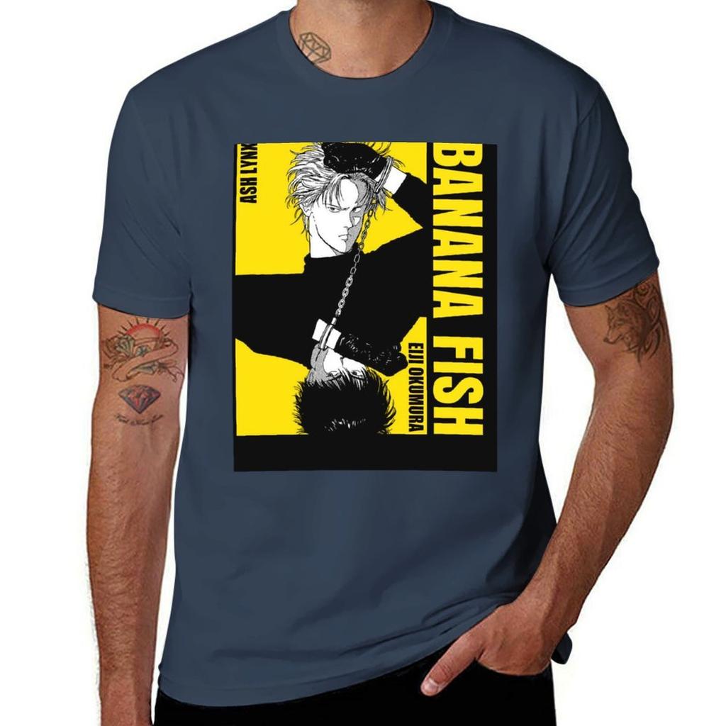 Banana Fish TShirt Basic Solid Color Short Sleeve TShirt