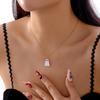 Halloween Spooky Chic Women's Jewelry Set White Ghost Earrings Necklace Cute Boo Accessory for Girls' Costume Party Gift