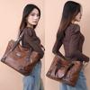 Fashion Retro Women's Leather Bag Soft Portable One-shoulder Messenger Tote Bag Large-capacity Women's Bag