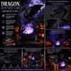 Fantasy Collection Item Gothic Dragon Night Light Resin Statue with Purple Glowing Crystal Unique Holiday Gift for Lovers Sphere Table Lamp
