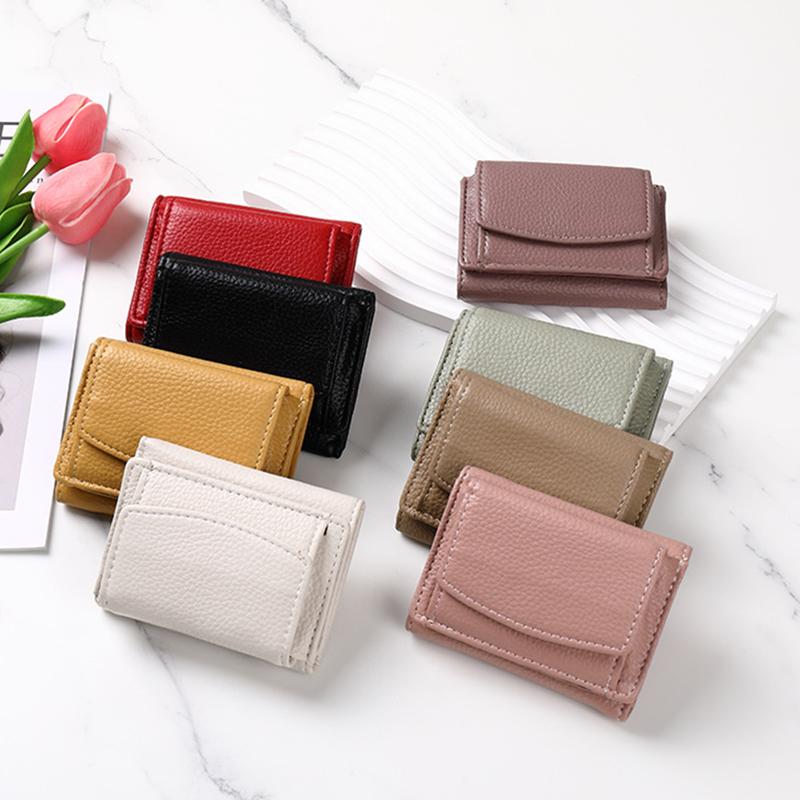 New Women Wallets Short Tri-fold Purses Ladies Multi-card Money Bag Solid Large Capacity Purse Famale Small Coin Card Holders