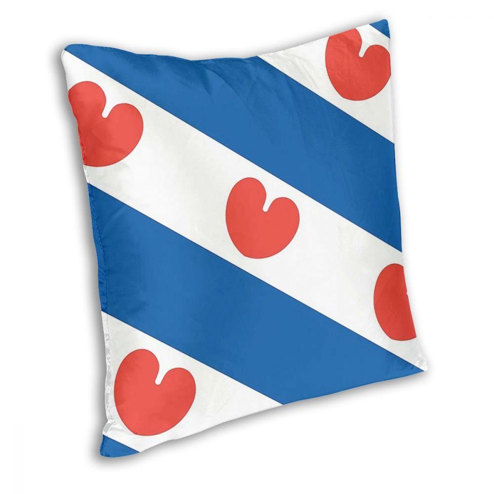 Friesland Flag Square Pillow Case Polyester Cushions for Sofa Netherlands Dutch Holland Fashion Cushion Covers