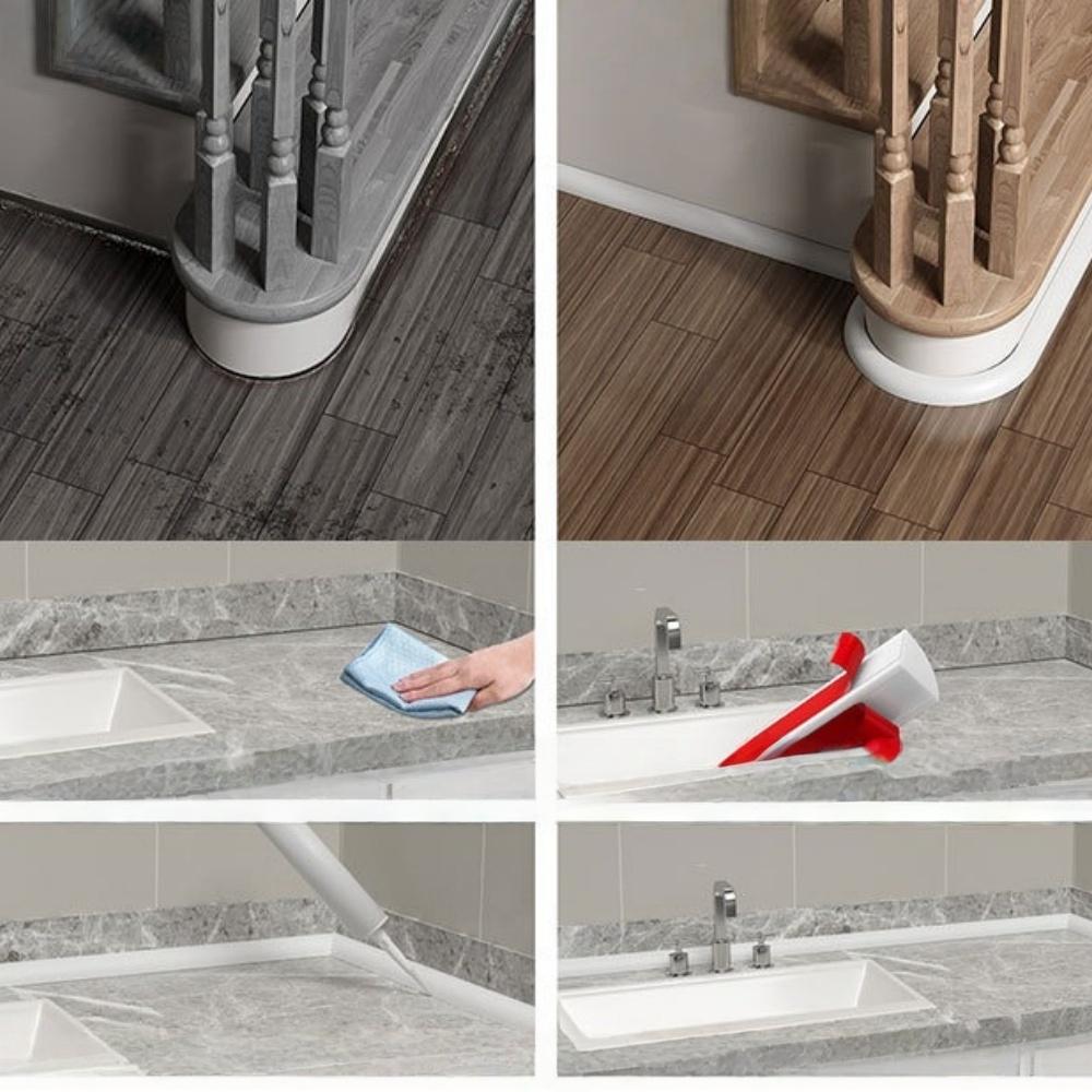 1pc 118.11inX0.5in Self Adhesive Quarter Round Molding Bendable Edge Trim for Wall Edge Corner Countertop Bathroom Kitchen Floor