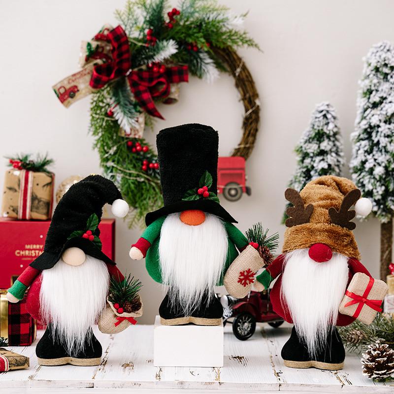 Festive Soft Toy Standing Doll In Nordic Style Perfect For Christmas Decoration
