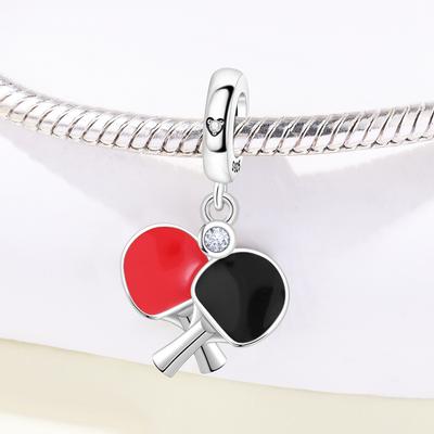 Copper Table Tennis Hobbies Interests Original Pendants Bracelet Charms Jewelry Party Beads Diy Gifts