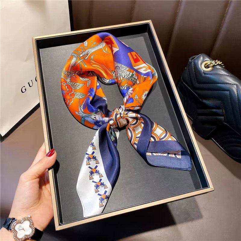 100% Natural Silk Square Scarf Women Bandana Headscarf Scarves Shawls Square Neck Foulard Wraps cachecol femme schals bufanda