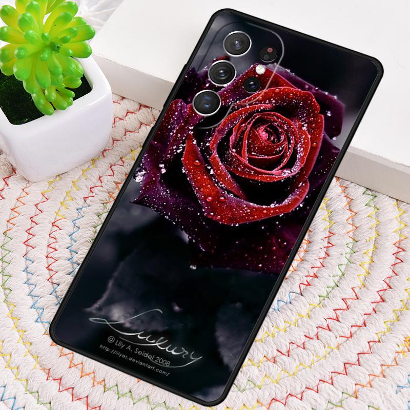 Elegant Vintage Floral Rose Phone Case for Samsung Galaxy Note 10 Pro S26 Ultra S23 S24 FE S25 S21 S22 PLUS Shockproof Cove