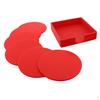 7pcs Colorful Rubber Silicone Coasters Round For Drink Placemat