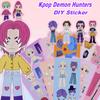 6/24 pezzi KPop Demon Hunters Puzzle Cartoon Fai da te Adesivi Anime Graffiti Decalcomanie Impermeabili per Telefono Laptop Bagaglio