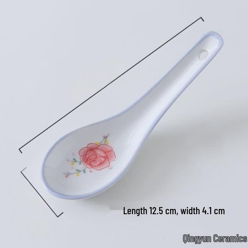 Pure White Ceramic Flat-Bottom Spoon