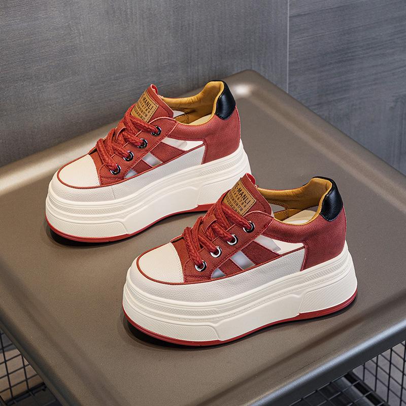Autumn women's shoes new small thicksoled wedge heel muffin heel women's shoes inner height increase and casual shoes women's tide
