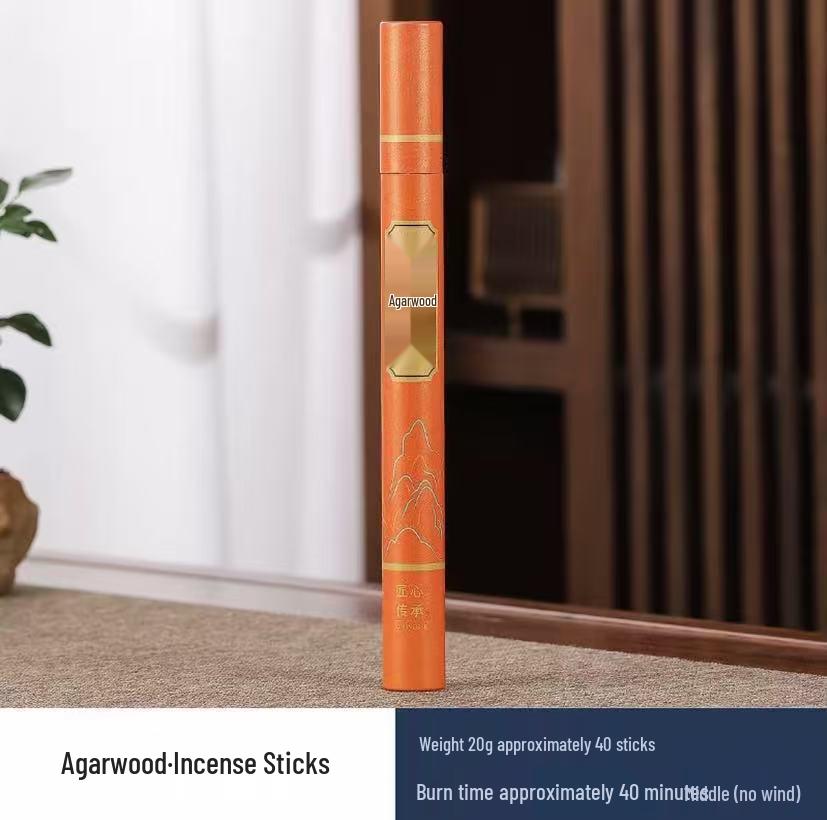 20g Agarwood & Sandalwood Incense Sticks with Natural Mugwort - Non-Mosquito Repellent, Tibetan & Buddhist Incense for Indoor Use