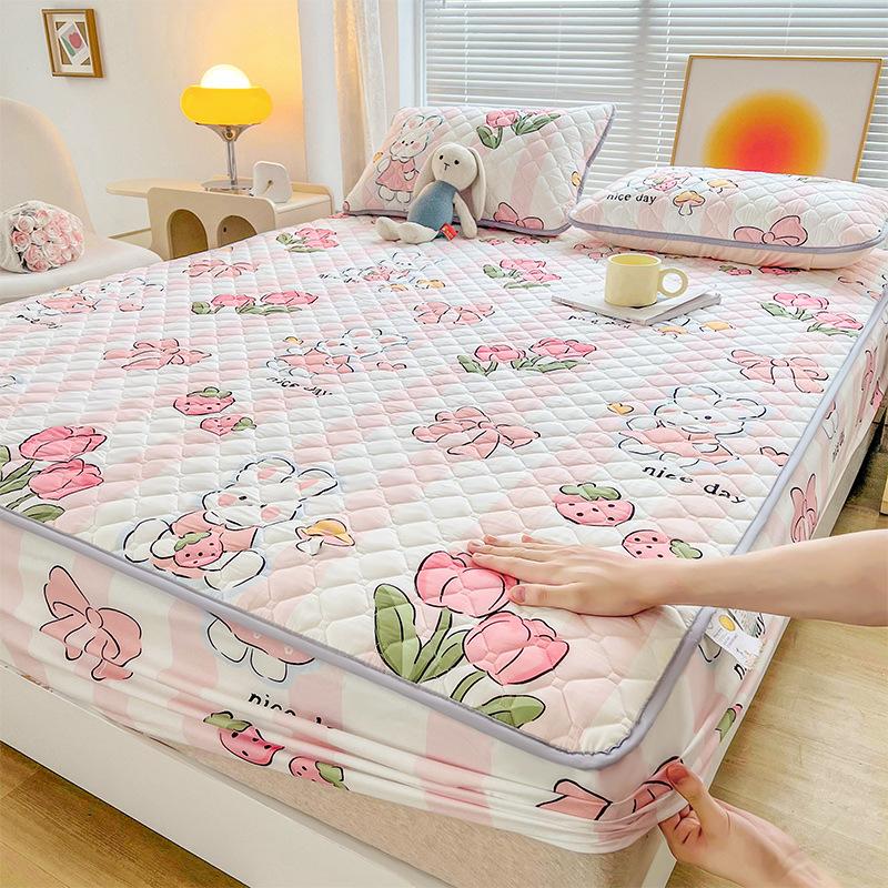 Class A Antibacterial Padded Mattress Three-piece Set, Thickened Washed Cotton Mattress Cover Mattress Plus Cotton Simmons Non-slip Protective Cover