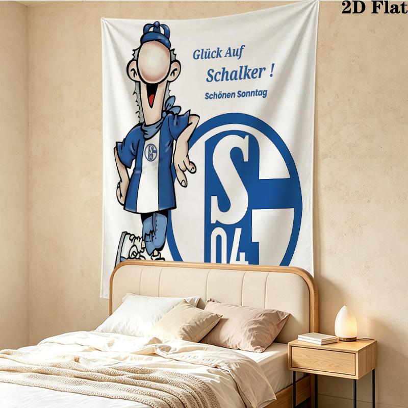 Fc Schalke Wall Tapestry Aesthetic Wall Hanging Printed Fabric Blanket Decorative Tapestries For Bedroom Living Room Home Decor
