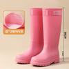 Women's extra high cm medium and big red rubber shoes wedding shoes women's shoes urban commuter water shoes sweet sa long tube rain shoes