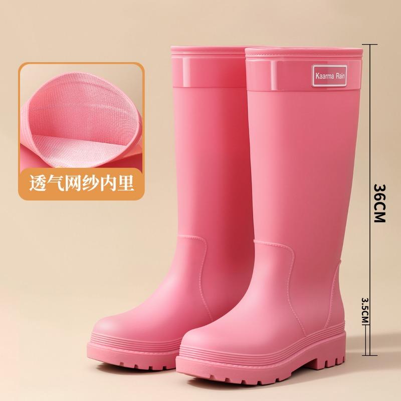 Women's extra high cm medium and big red rubber shoes wedding shoes women's shoes urban commuter water shoes sweet sa long tube rain shoes