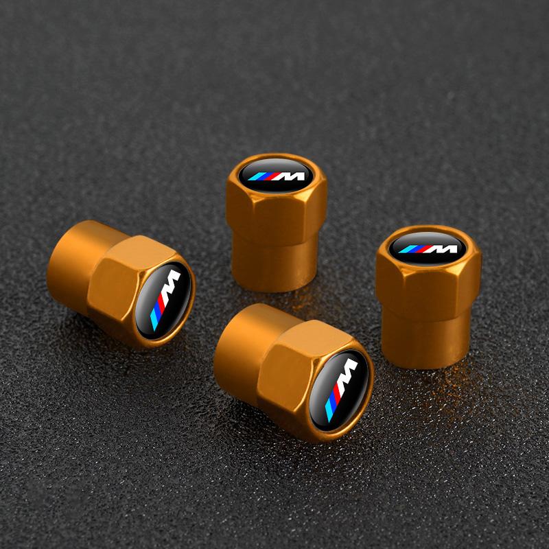 YMZD7 4Pcs Car Styling Wheel Tire Valve Caps Cover For BMW M Sports E36 E39 E46 E60 E90 E90 F10 F30 G20 G21 G30 G11 F15 X5 Accessories