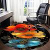 1pc Floral Fantasy Office Round Area Rug, Indoor Mat Suitable ForOffice, Under Office Chairs Bedroom Living Room Home Decor, Room Deco  D088