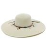Ladies' Summer Straw Hat 13CM Large Brimmed Beach Hat Sunshade Hat Outdoor Beach Travel Hat Foldable